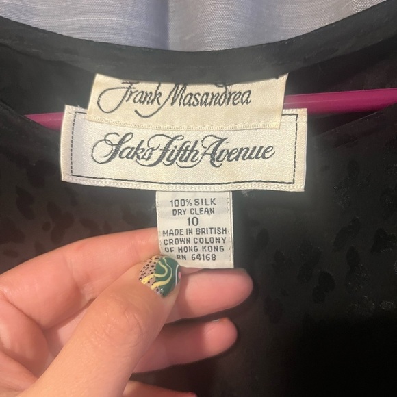 frank masandrea vintage black silk dress - Picture 5 of 7